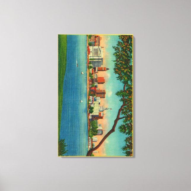 Skyline of Oakland across Lake Merritt Canvas Print (Front)