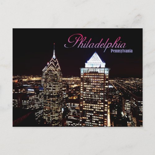 Skyline of Philadelphia Pennsylvania Postcard
