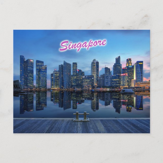 Skyline of Singapore's Central Business District Postcard (Front)