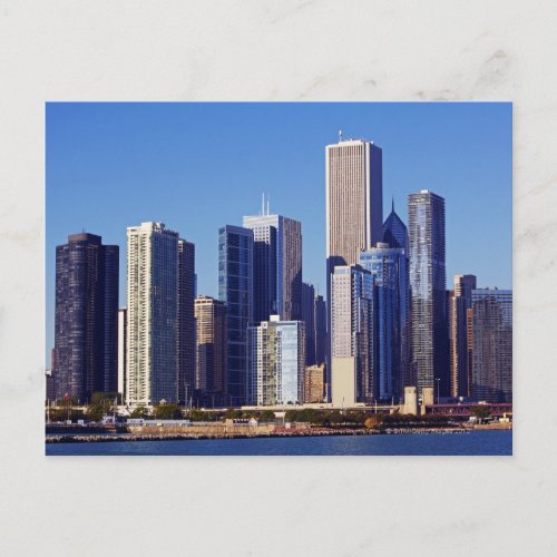 Skyline of Skyscrapers in downtown Chicago Postcard