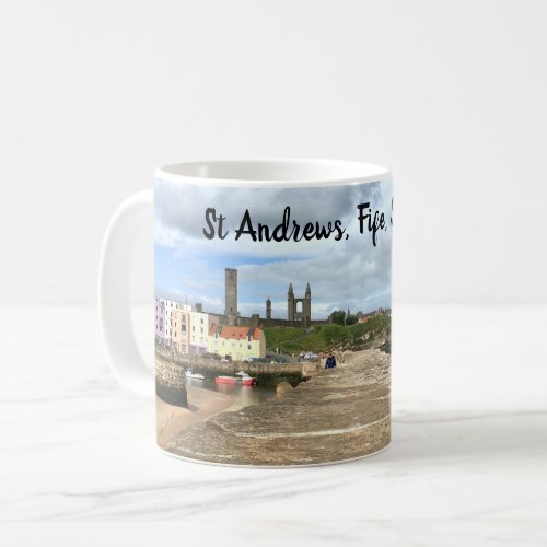 Skyline of St Andrews Fife Scotland with Pier Coffee Mug