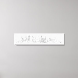 Skyline of the World (Black + White) Canvas Print