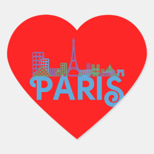 Skyline Paris Heart Sticker
