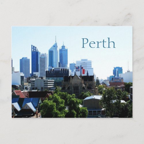 Skyline Perth Western Australia looking West Postcard