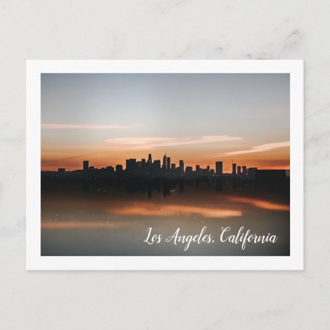 Skyline Photography of Los Angeles at Sunset Postcard (Front)