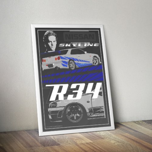 Skyline R34 Fast  Furious  Poster
