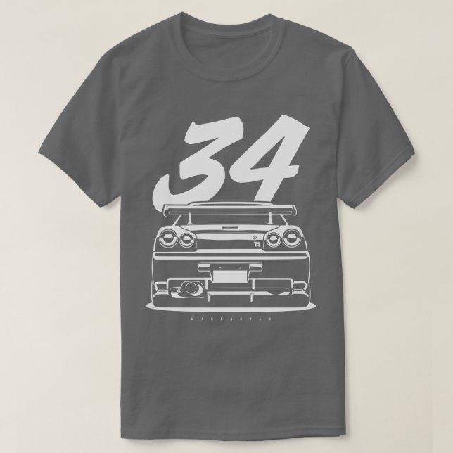 Skyline R34 GTR 3 T-Shirt (Design Front)
