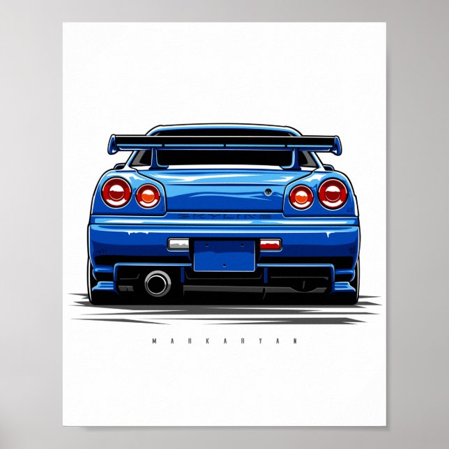 Skyline R34 GTR Poster (Front)
