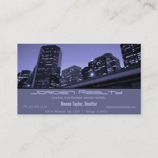 Customizable skyline real estate business card
