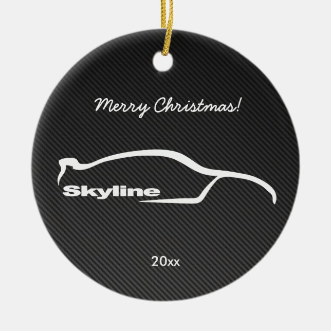 Skyline White Silhouette with Carbon fiber Ceramic Ornament (Front)