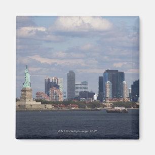 Skyline with Statue of Liberty Magnet