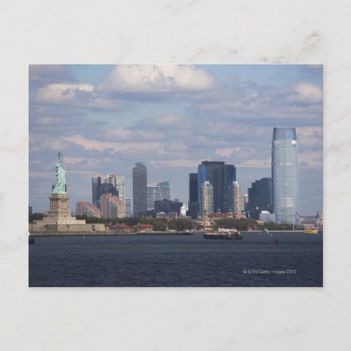 Skyline with Statue of Liberty Postcard