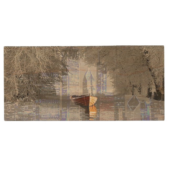 Skyline Wood USB Flash Drive (Front)