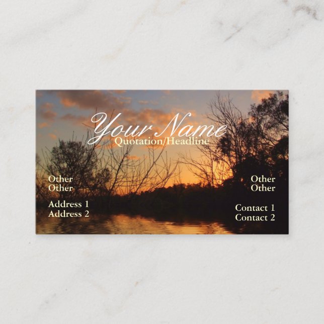 Skyscapes sunset Silhoutte Business Card (Front)