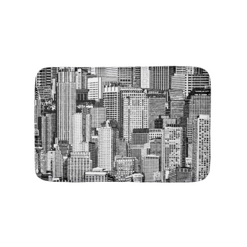 Skyscraper City Isometric Seamless Texture Bath Mat
