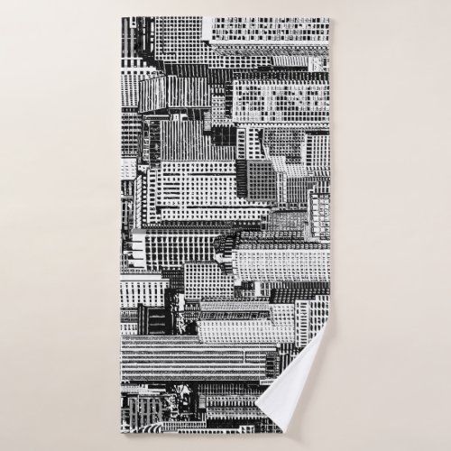 Skyscraper City Isometric Seamless Texture Bath Towel
