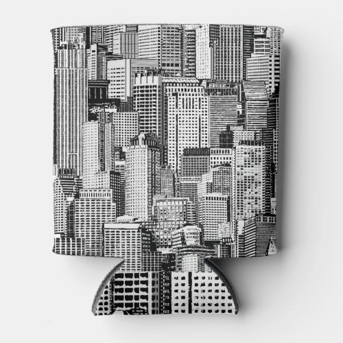 Skyscraper City Isometric Seamless Texture Can Cooler