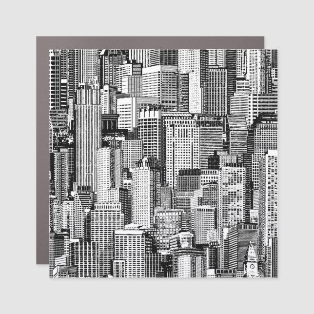 Skyscraper City Isometric Seamless Texture Car Magnet (Front)
