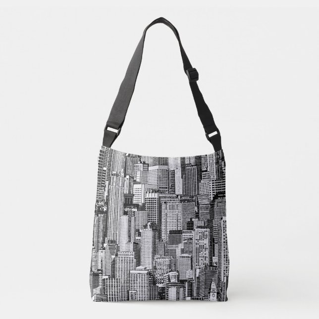 Skyscraper City Isometric Seamless Texture Crossbody Bag (Front)