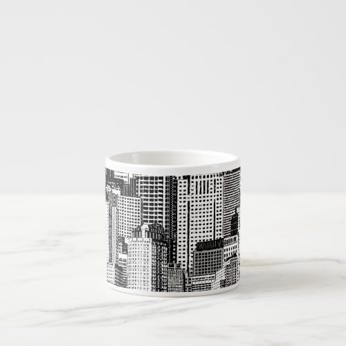 Skyscraper City Isometric Seamless Texture Espresso Cup