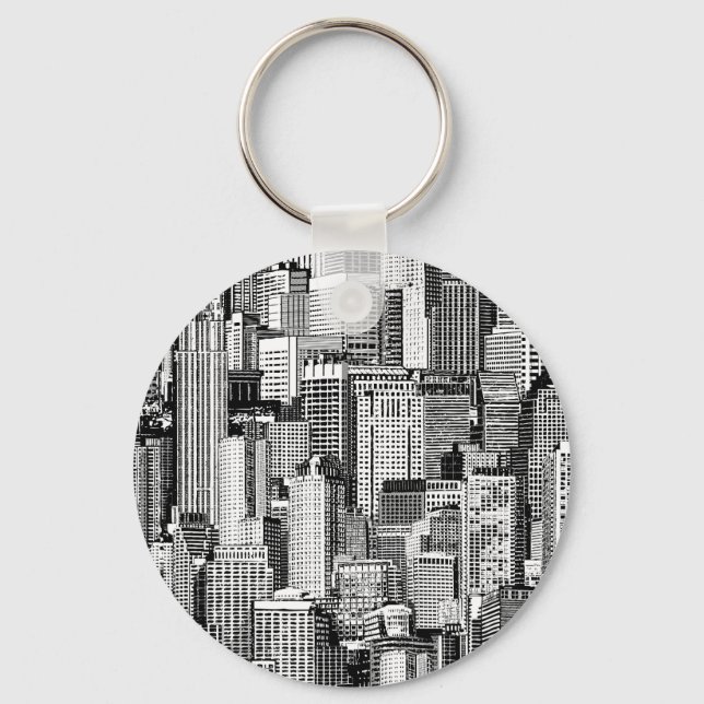 Skyscraper City Isometric Seamless Texture Keychain (Front)
