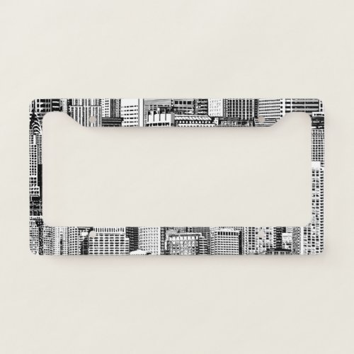 Skyscraper City Isometric Seamless Texture License Plate Frame