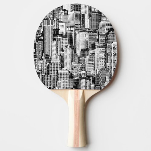 Skyscraper City Isometric Seamless Texture Ping Pong Paddle