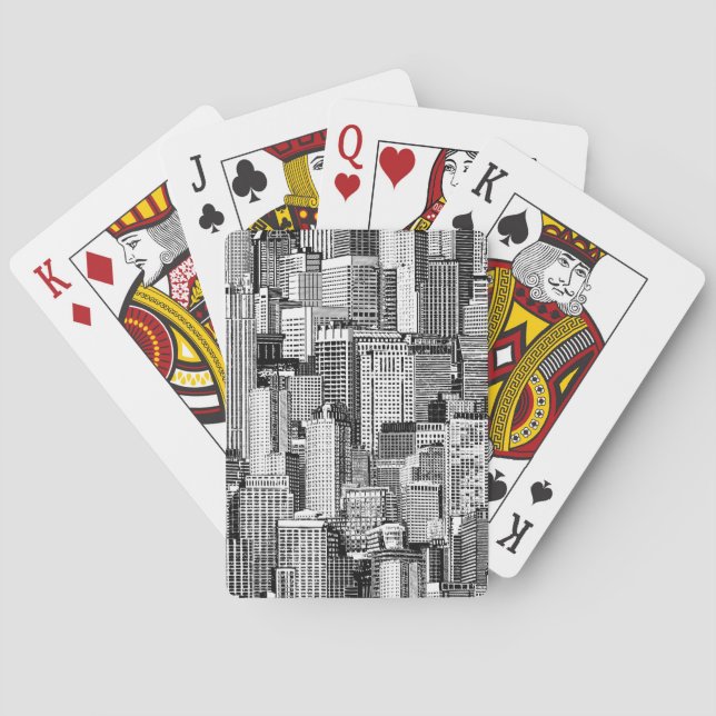 Skyscraper City Isometric Seamless Texture Poker Cards (Back)