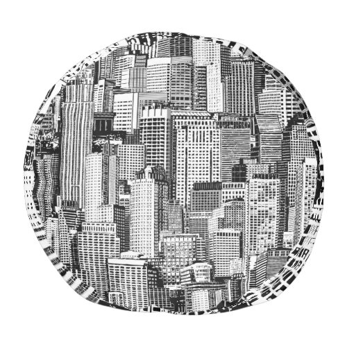 Skyscraper City Isometric Seamless Texture Pouf