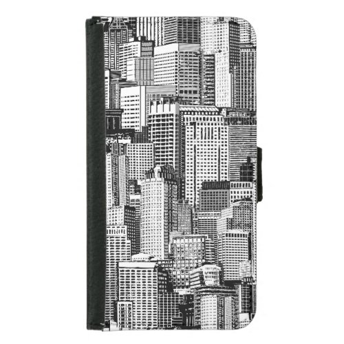 Skyscraper City Isometric Seamless Texture Samsung Galaxy S5 Wallet Case