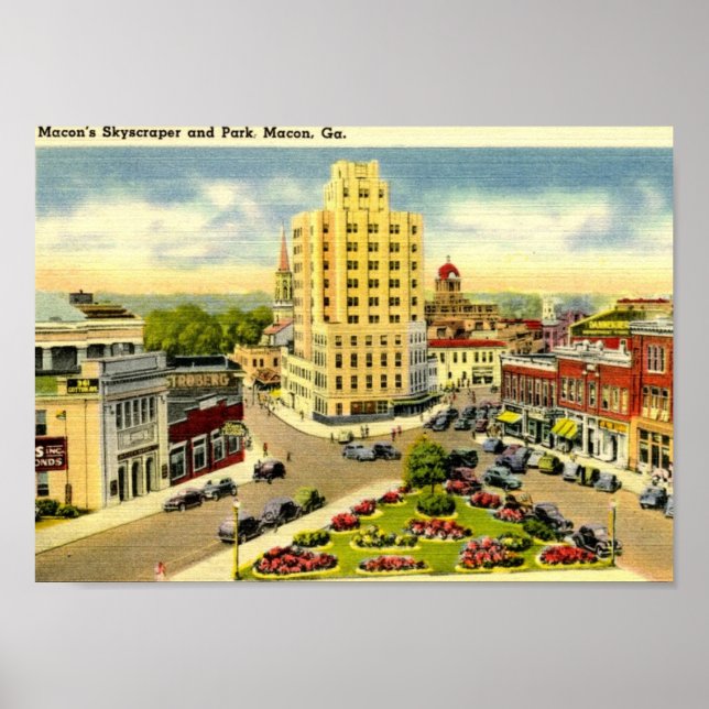 Skyscraper, Macon GA Vintage Poster (Front)