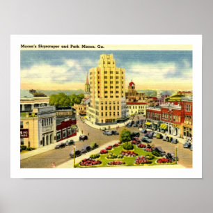 Skyscraper, Macon Georgia Vintage Poster