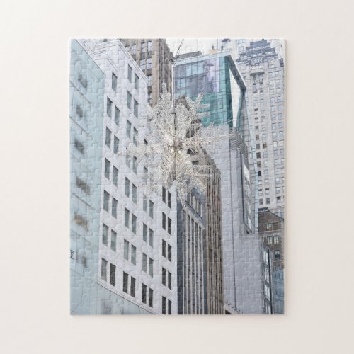 Skyscrapers and Christmas Star New York City Jigsaw Puzzle