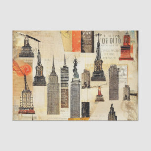 Skyscrapers Cityscape Decoupage Tissue Paper