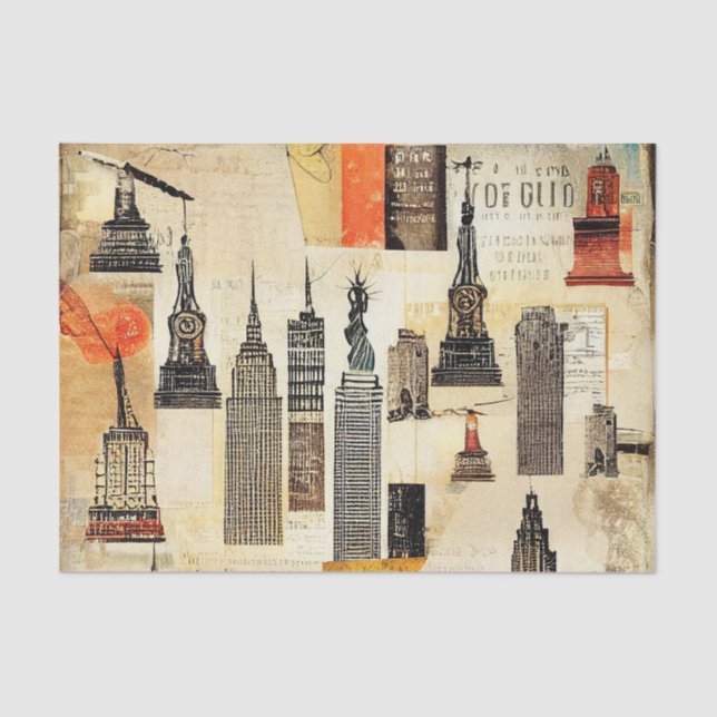 Skyscrapers Cityscape Decoupage Tissue Paper (Front)