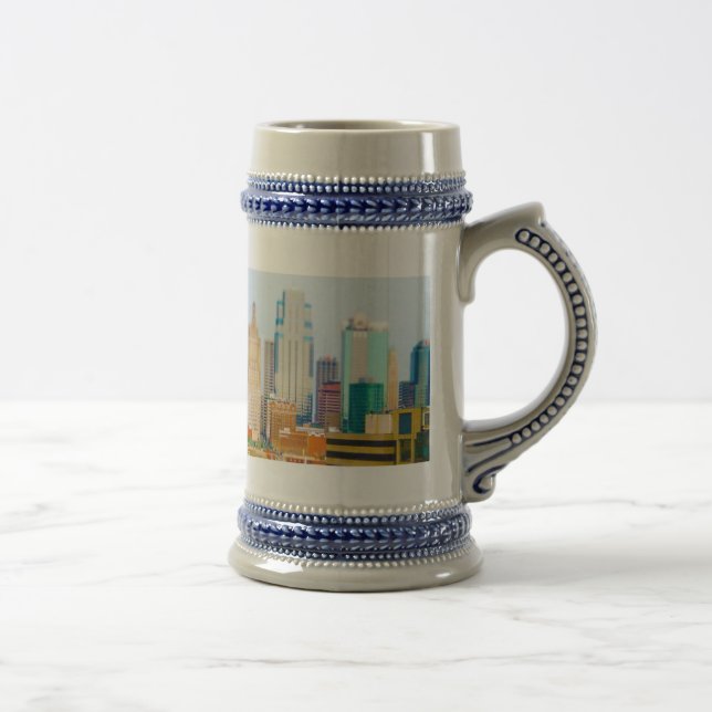 Skyscrapers High Rise Downtown Kansas City Skyline Beer Stein (Right)