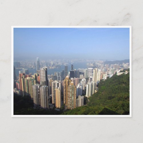skyscrapers hong kong postcard
