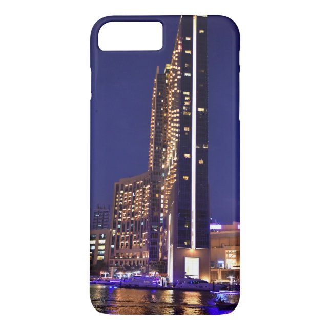 Skyscrapers in Dubai Marina at night Case-Mate iPhone Case (Back)