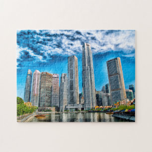 Skyscrapers Singapore Skyline . Jigsaw Puzzle