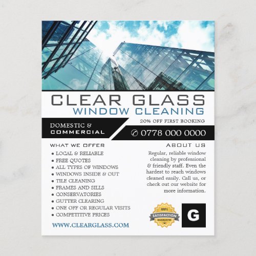 Skyscrapers Window Cleaner Cleaning Advertising Flyer