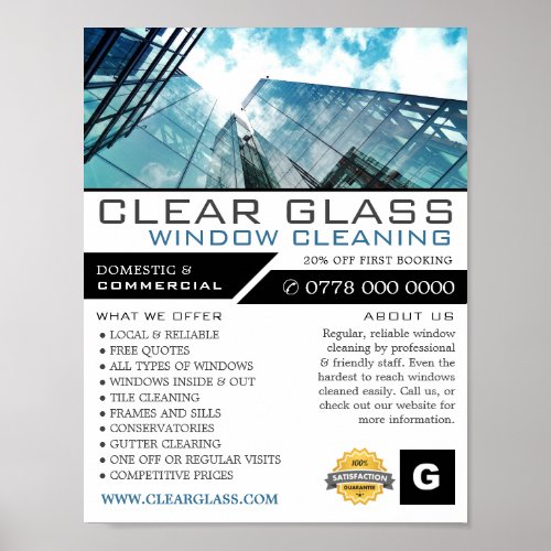 Skyscrapers Window Cleaner Cleaning Advertising Poster