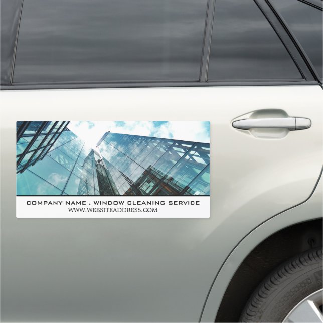 Skyscrapers, Window Cleaner, Cleaning Service Car Magnet (In Situ)