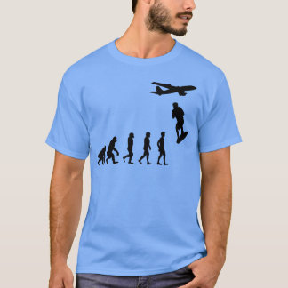 Skysurfing Skydiving Etreme Sports Evolution girl  T-Shirt