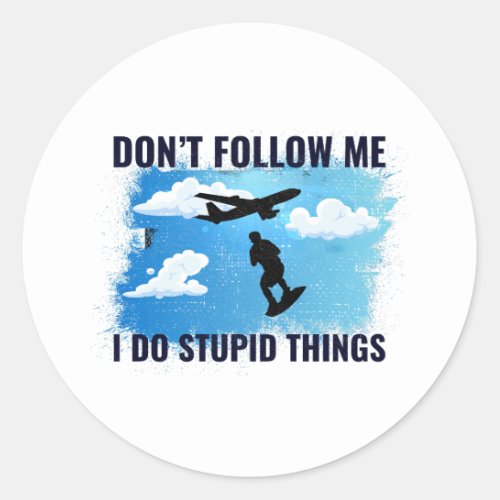 Skysurfing Skydiving Extreme Sport Skydive Classic Round Sticker