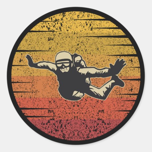 Skysurfing Skydiving Skydive Parachuting Skydiver Classic Round Sticker