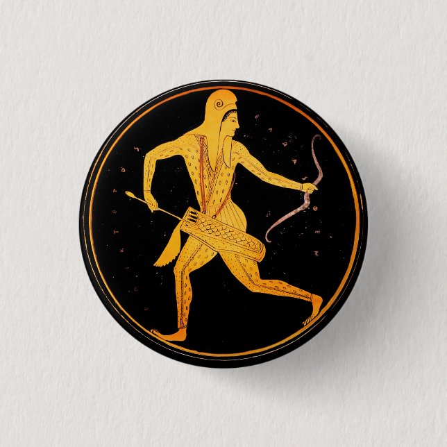 SKYTHIAN ARCHER Tondo Greek Attic red Figure  Button (Front)
