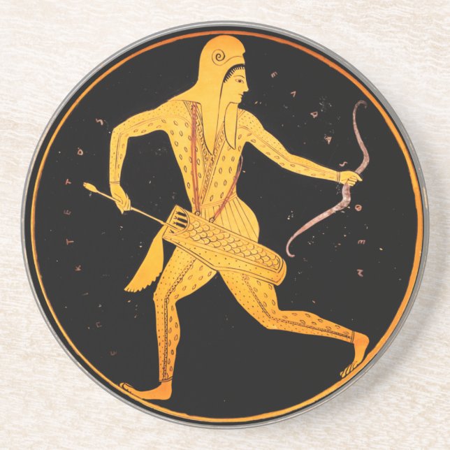 SKYTHIAN ARCHER Tondo Greek Attic Red Figure  Coaster (Front)