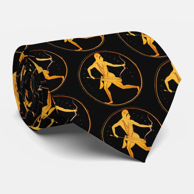 SKYTHIAN ARCHER Tondo Greek Attic red Figure Neck Tie (Rolled)