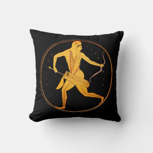 SKYTHIAN ARCHER Tondo Greek Attic Red Figure  Throw Pillow