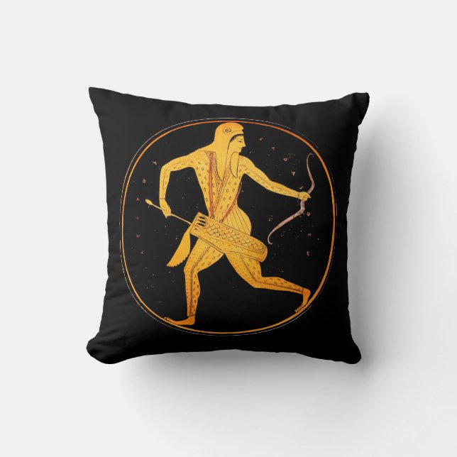 SKYTHIAN ARCHER Tondo Greek Attic Red Figure  Throw Pillow (Front)